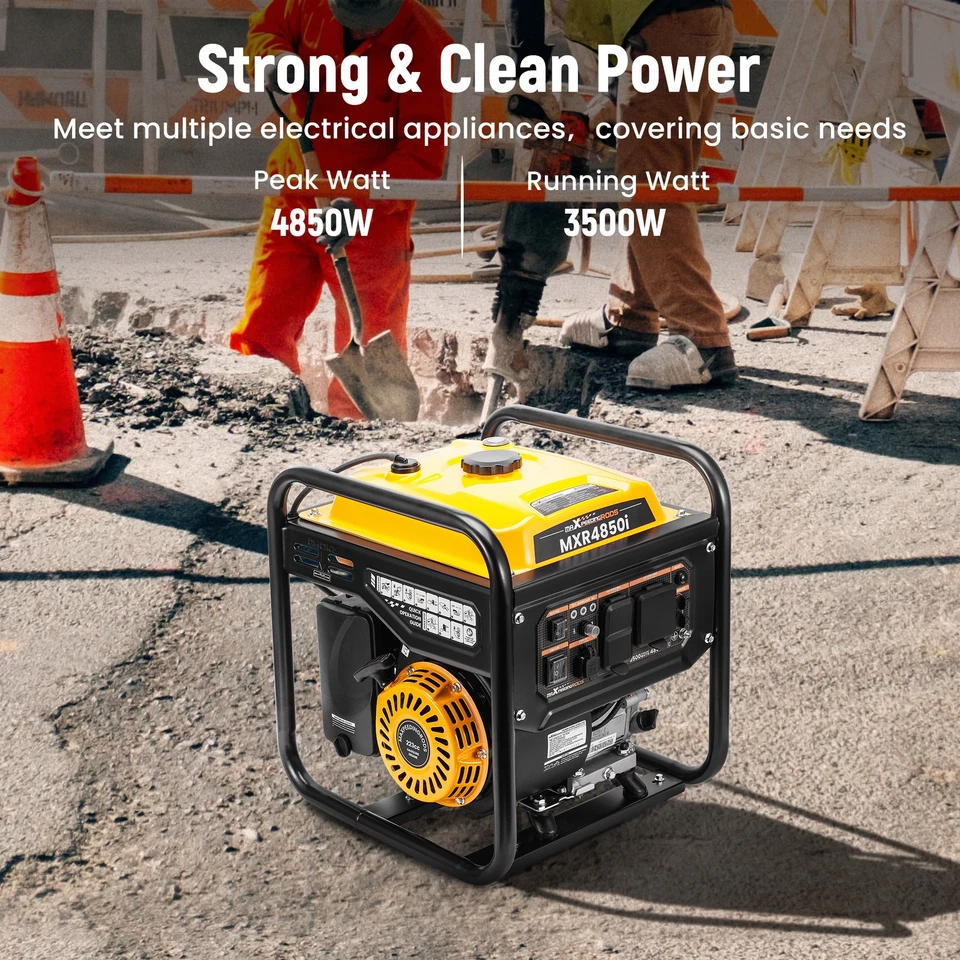 4850 Watt Gasoline Generator 120V Output Inverter Generator  Home Backup - Image 4 of 4