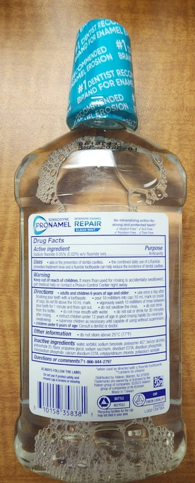Enjuague bucal reparación intensiva esmalte 4 Sensodyne Pronamel como nuevo 16,9 fl oz caducidad 01-26 Foto 2 de 2