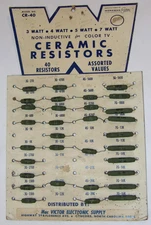 VINTAGE 1960s WORKMAN ELECTRONICS STORE DISPLAY! CERAMIC RESISTORS FOR COLOR TV!