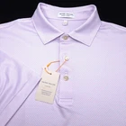 Peter Millar Polo Shirt Golf -XL- Blue Pink Purple Houndstooth Summer Comfort