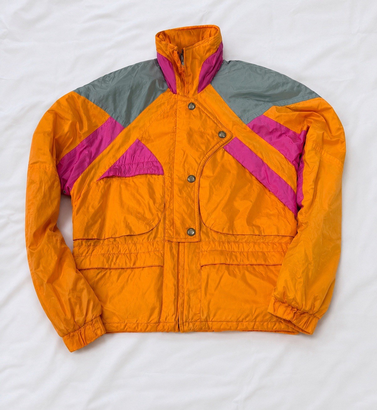 Chaqueta de esquí vintage Colmar Entrant para mujer EE. UU. 10 naranja años 90 abrigo impermeable