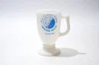 Vintage Moon Mug, MIlk Glass with Moon Graphics, 1969