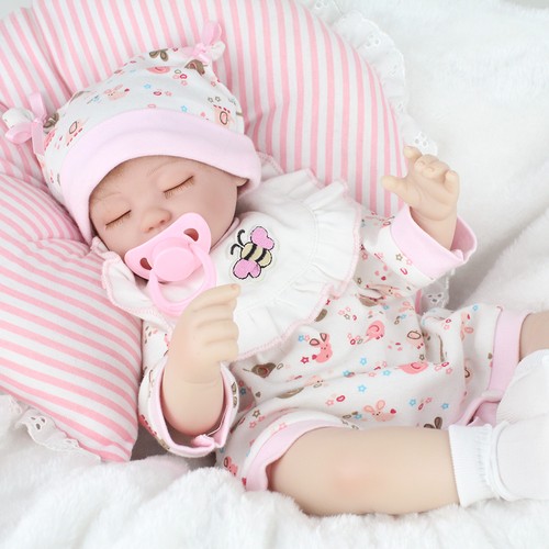 16" Realistic Reborn Baby Dolls Vinyl Silicone Girl Doll Newborn Handmade Gift - Picture 2 of 8