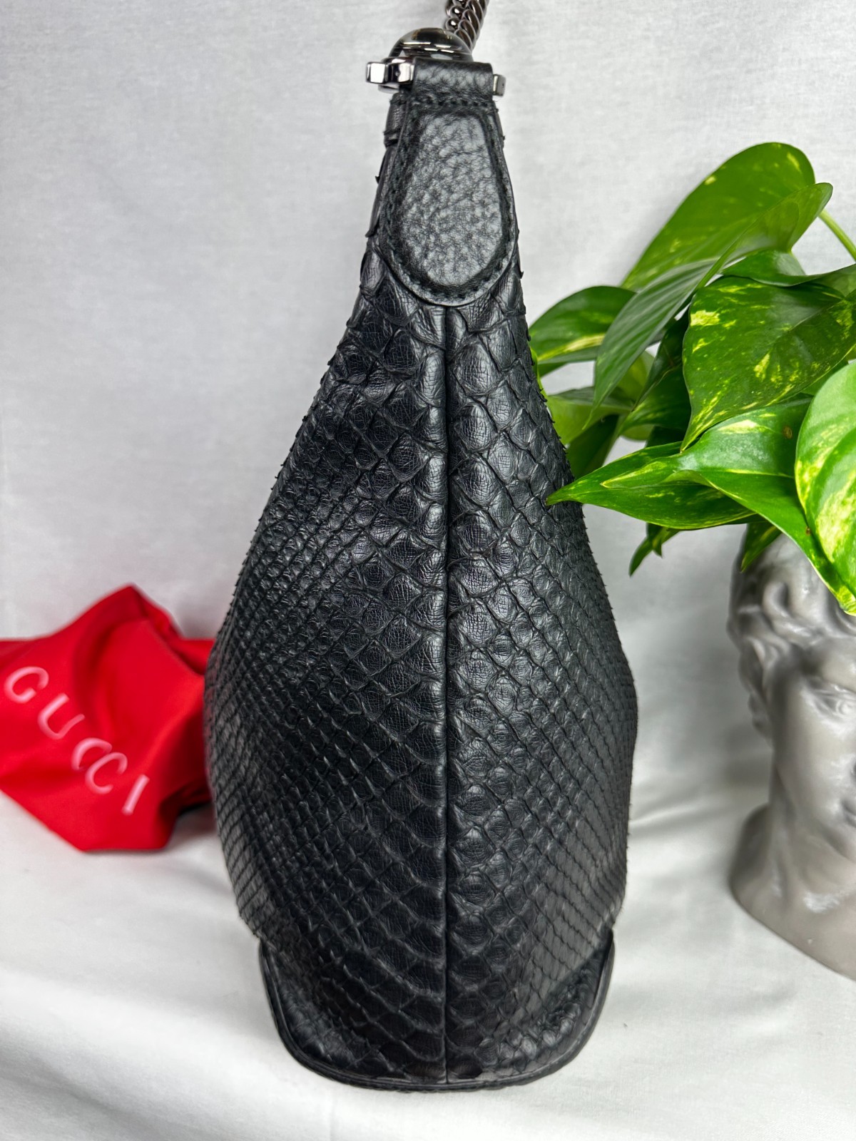 Gucci Soho Chain Hobo black Python chain shoulder… - image 2