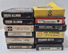 Bulk Lot of Vintage 8 Track Tapes Bob Dylan Cat Stevens Neil Diamond Allman