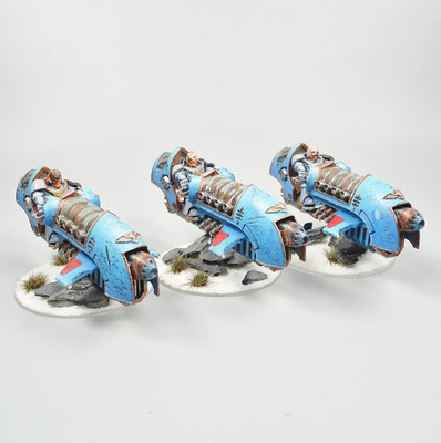 Space Wolves - Scimitar Jetbikes x3 bemalt - Warhammer 40k - Space Marines