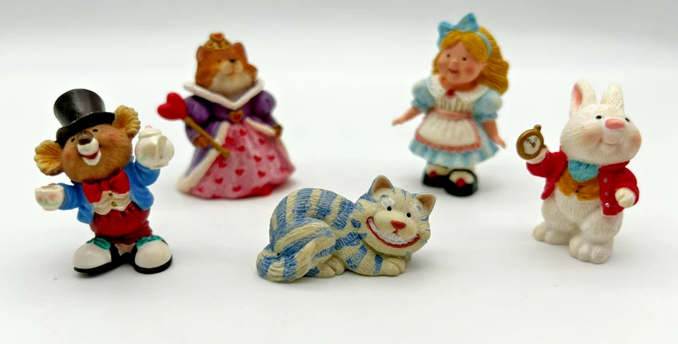 Merry Miniatures Alice in Wonderland 5-Piece Figurine Set 1995 Vintage 90s - Image 2 of 4