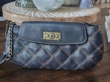 Fossil Vintage Y2K Leather Clutch Wristlet Purse Small Handbag Quilted