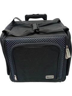 PAPERMANIA Black Polka Dot Rolling Craft Bag