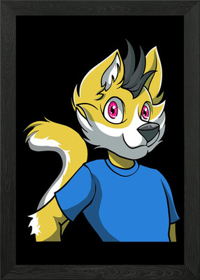 Furry Fandom Fox Framed Wall Art Poster Canvas Print Picture