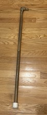 Antique Brass Eagle Walking Cane Wood Shaft Brass Ferrule 35