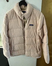 Patagonia Cord Fjord Down Puffer Jacket Full Zip Lined Dusty Pink Women’s M