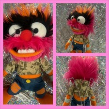 Rare The Muppets ANIMAL Drummer 12  Plush DISNEY Camouflage Hoodie FREE SHIPPING