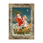 Santa On A Rocking Horse Christmas Cotton Fabric Quilt Block Sewing Applique — photo 1