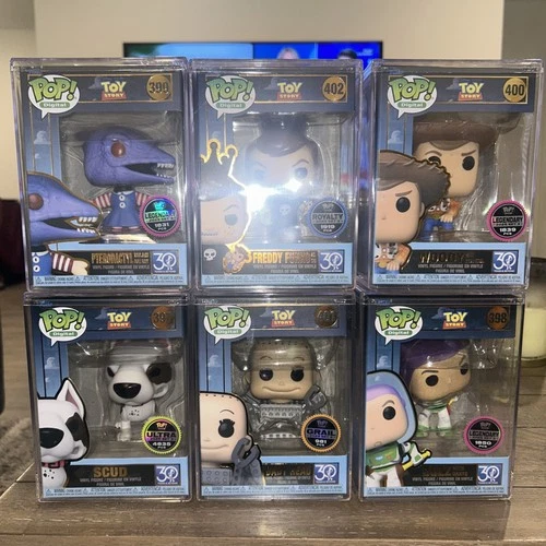 Toy Story Digital Funko 6 Pops Set- Baby Head, Woody, Buzz, Sid, Janie, Scud