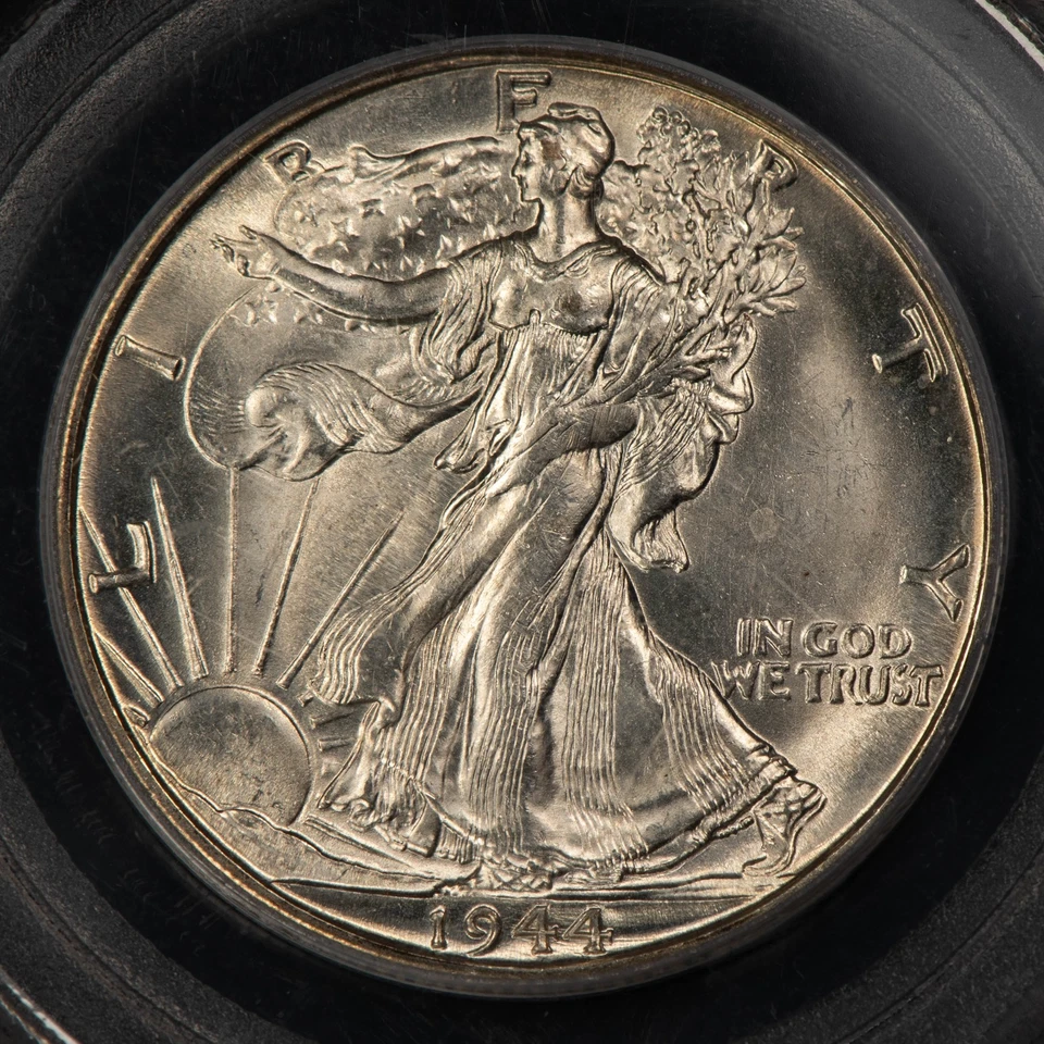 Medio dólar Walking Liberty 1944-D 50c - Se ve 65 - OGH PCGS MS 64 - SKU-H3778 Foto 3 de 4