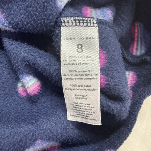 Pile Osh Kosh B’Gosh bambina taglia 8 cuori 1/4 zip manica lunga blu/rosa - Foto 5 di 6