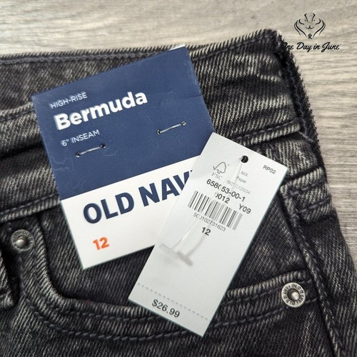 Old Navy High Rise Bermuda Denim Shorts Size 12 - Picture 2 of 7