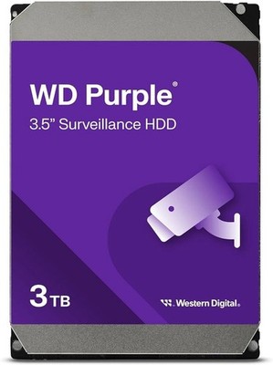 WD Purple 3TB Internal Hard Drive 256MB 5400 RPM Surveillance HDD 3.5'' WD33PURZ