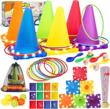 Eocolz 49PCS Carnival Games Outdoor red, orange, yellow, green, blue, purple 