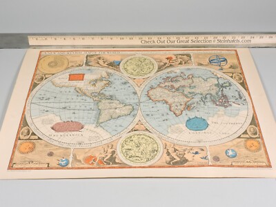 Vintage LITHO Reproductions of 3 Ancient World Maps by Rand