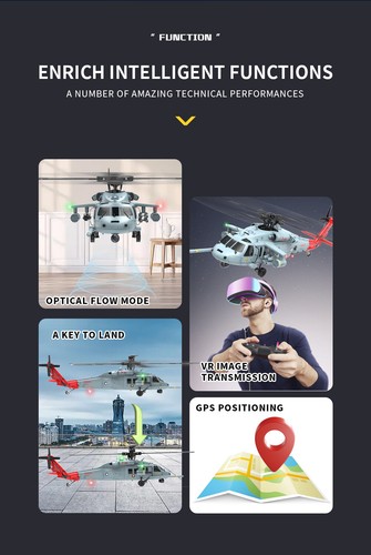 YXZNRC F09-H Hawk SH60 2.4G 8CH GPS Auto-Return RC RTF Hubschrauber 2 Akku USA - Bild 18 von 22