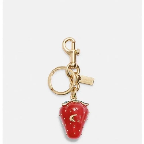 Strawberry KeyChain Bag Charm Resin and Metal