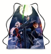 Nightmare Before Christmas Jack Skellington Drawstring Backpack Bag Backpack