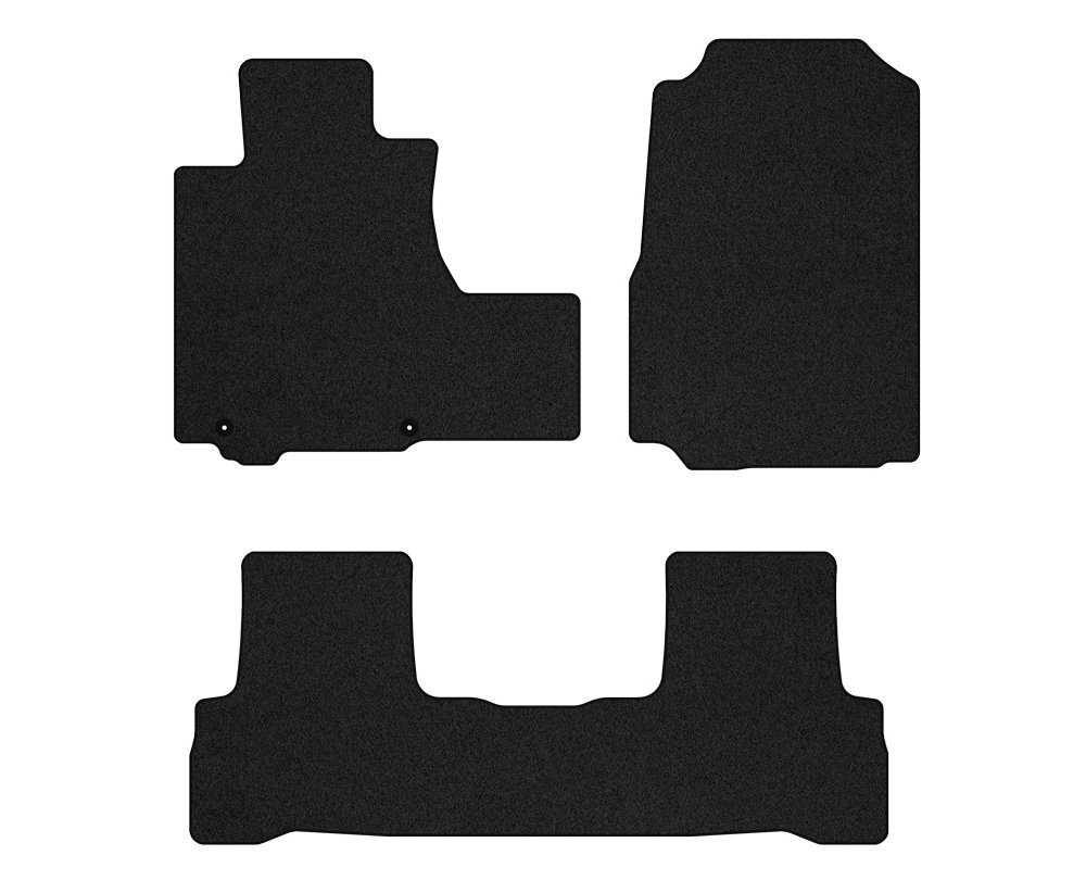 Tapis de sol velours bleu premium avec bordure cuir pour Honda CRV III de 2006 à 2011