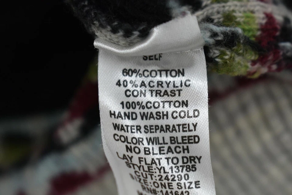 Suéter cruzado envolvente negro estampado geométrico gris Ya Los Angeles para mujer OS Foto 4 de 4