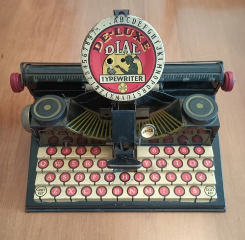 1930'S MARX DE-LUXE DIAL TYPEWRITER ~ Tin Litho Child's Toy
