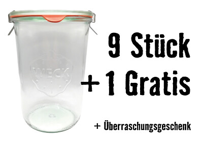 Weck Gläser 850ml Sturzgläser 10 St. komplett Weckgläser Einweckgläser