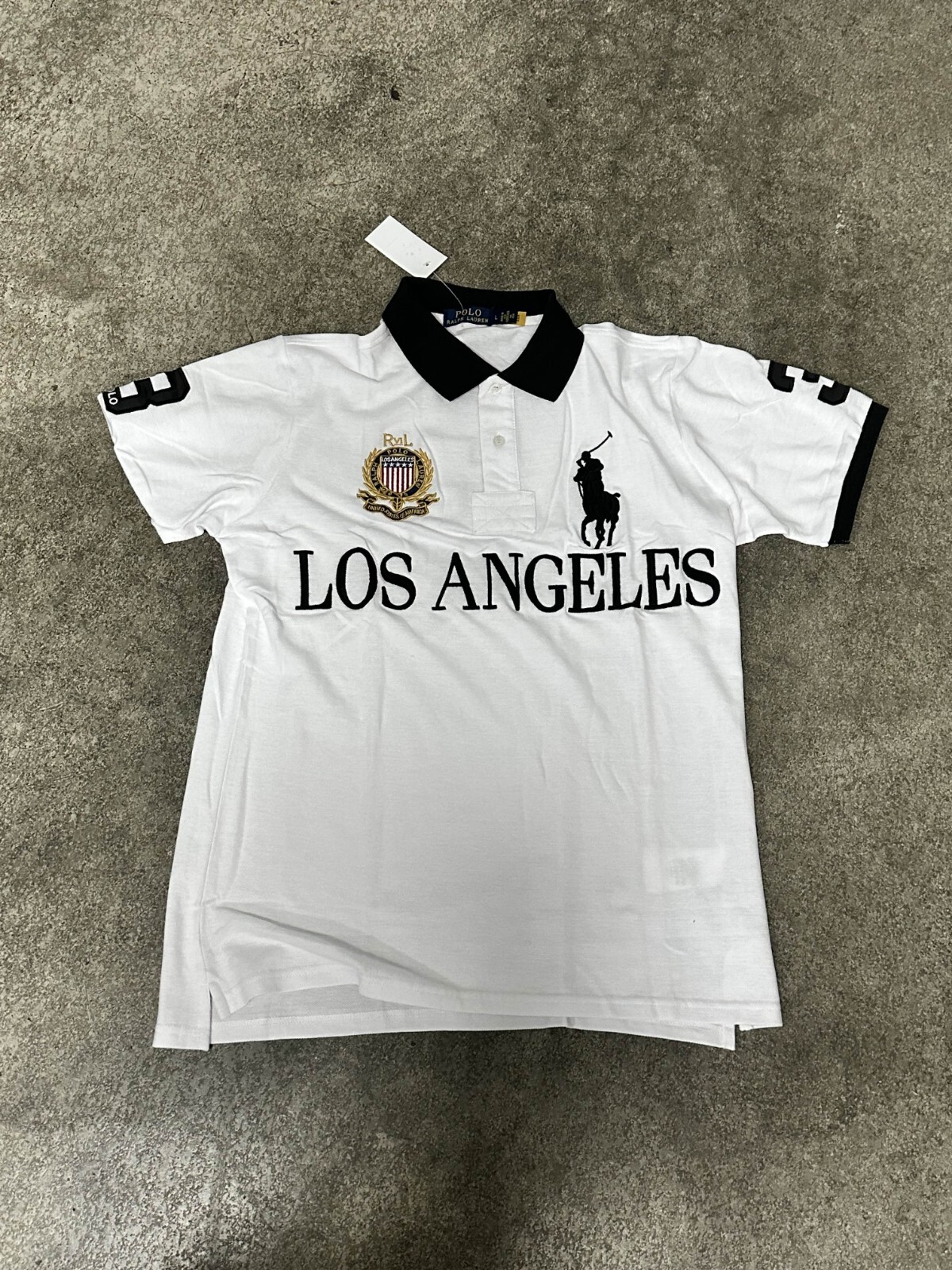 2012 Chief Keef Style Polo Shirt Los Angeles White Size L