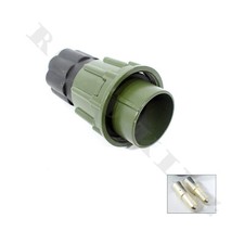 NATO Steckdose Stecker 2 polig + 2x 35mm Kontaktbuchse Olivgrün