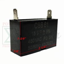 Capacitor 450VAC 15uF 15μf 50/60Hz CBB61 PO SH 40/70/21 Generator