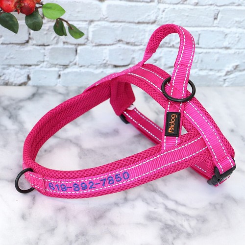 Embroidered Personalized Dog Harness Custom Name ID Reflective Mesh Vest No Pull - Picture 9 of 16