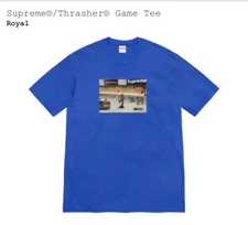 Brand New Supreme x Thrasher Game Tee Royal - Size Medium - FW21 Box Logo Bogo