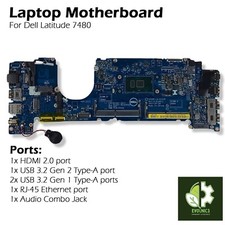04GTKN 4GTKN FFTYF DELL Latitude 7480 E7480 I7-6600U CPU LA-E131P Motherboard