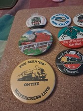 Batch Of 8 Vintage Trains Related Button Badges.