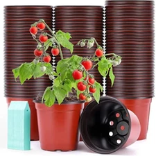 100 Pack Nursery Pots, 4 Inch Nursery Pot for Plants, Plastic Plant Pots