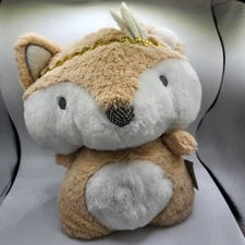 Levtex Baby FOX Plush Stuffed Animal Toy 12" Tall Cream White Feather Headband