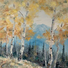 Original oil paintings on canvas  Rocky Mountain Aspen Fall