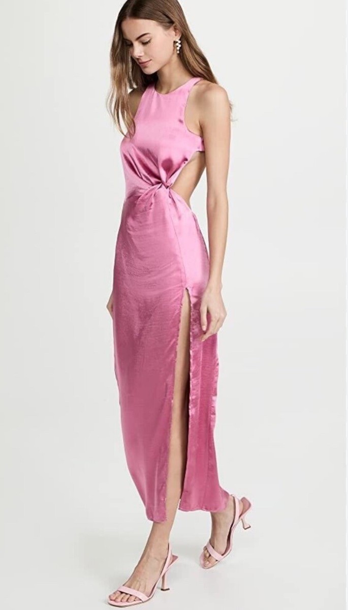 for love and lemons backless dress & Taliah Halter Satin Maxi NWT Medium Pink Gown online prom dress stores Hand Knit Turtleneck Backless size:36 Draped cowl neckline
