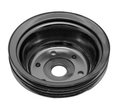 1969-85 Chevy Small Block Black Chrome Steel Crankshaft Pulley - Long 2 Groove