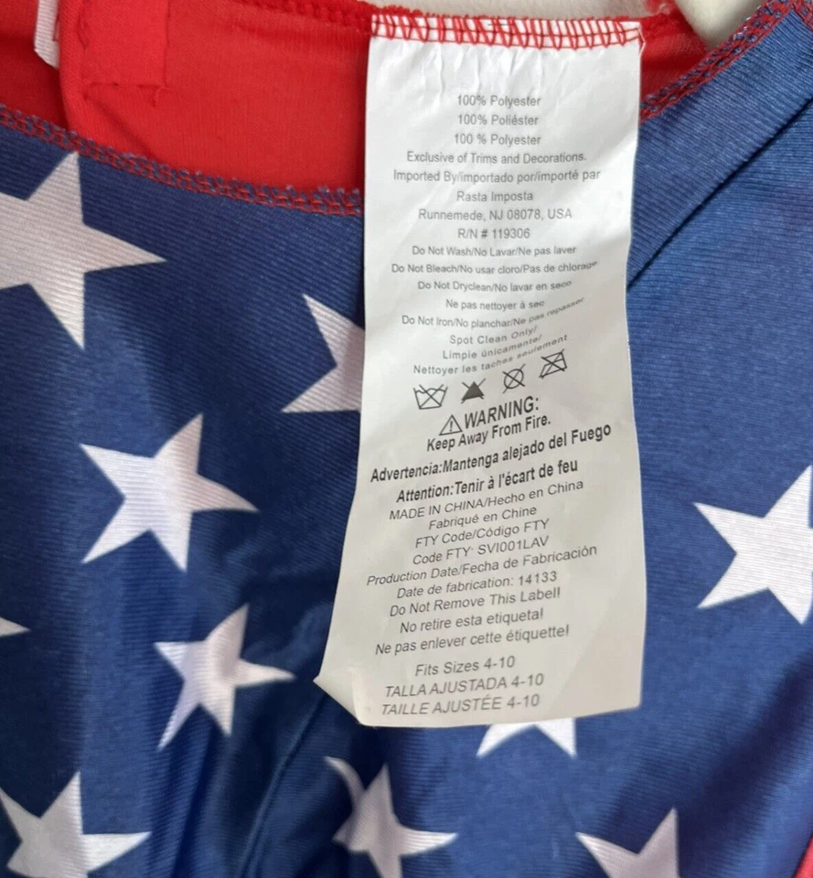 Rasta Imposta Vestido Bandera EE. UU. Libertad Patriótica Disfraz Adulto Talla 4-10 Foto 4 de 4