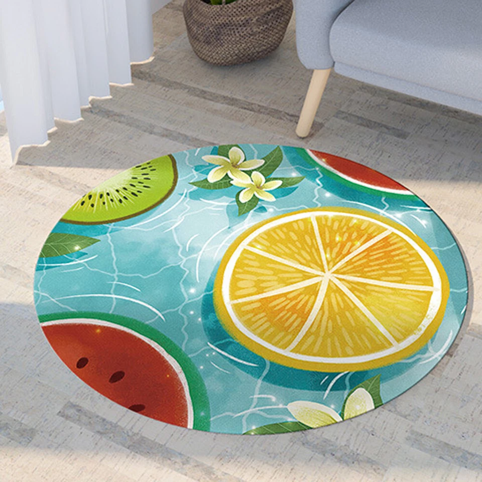 Round Area Rugs Floor Pads Door Mat Bedside Sofa Carpet Kid's Room Decor 32inch - Image 3 of 4