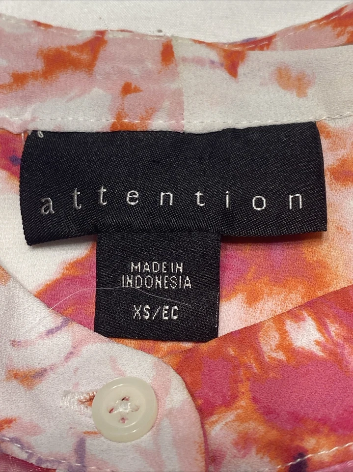 Blouse Top Dressy Colored Attention XS - Image 4 of 4