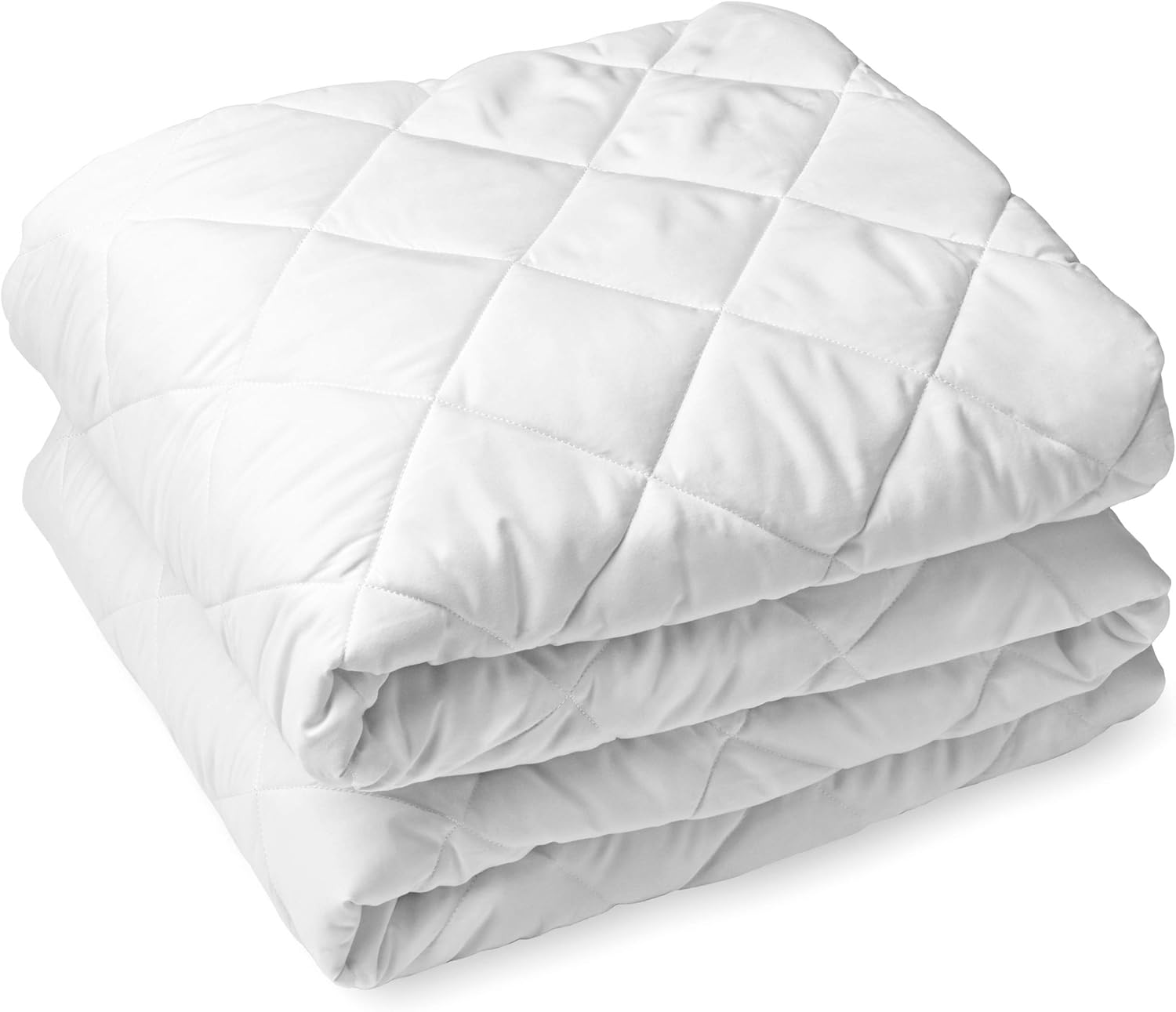 Quilted Fitted Mattress Pad (Queen) - Cooling Mattress Topper - Easily Washable
