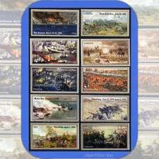 2011-2015 CIVIL WAR SESQUICENTENNIAL Full Set of 10 Individual Perforated Stamps
