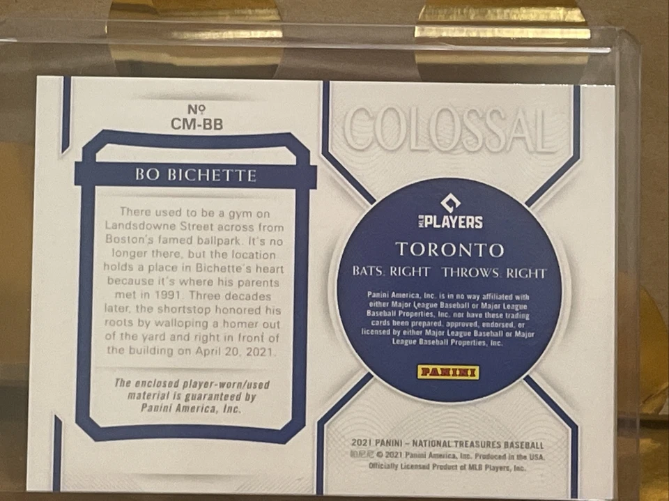 2021 Panini National Treasures Colossal Materials /99 Bo Bichette #CM-BB - Image 2 of 2